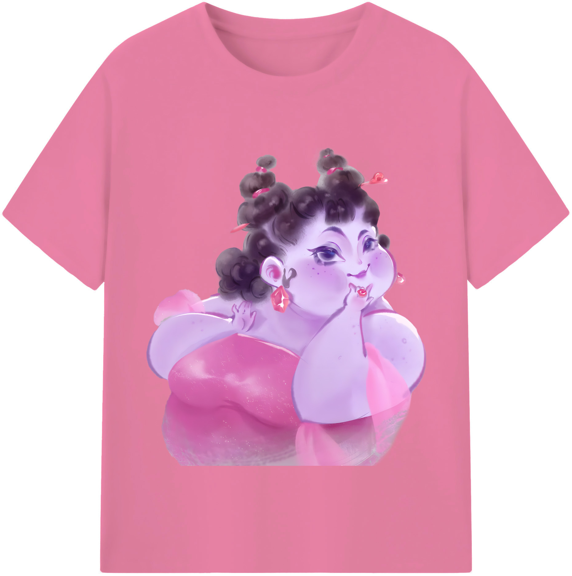 （画像用） Ne Zha 2 ナタ 魔童の大暴れ 綿100％半袖Tシャツ（フロントプリント）
